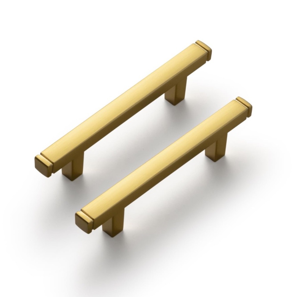 Brushed Gold Drawer Handles Straight Bar Pull,6-Pack Solid Cabinet - NEW